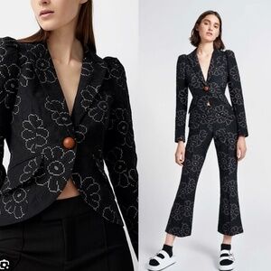 SMYTHE POUF SLEEVE ONE BUTTON BLAZER + PANTS SET
